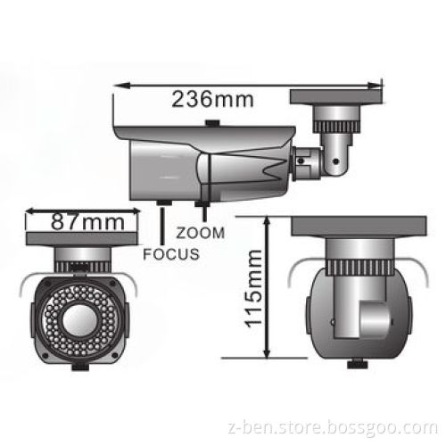 Weather-proof IR Camera with High Definition 650TVL Resolution and 40m IR Distance